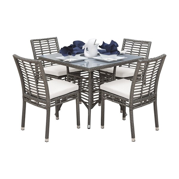 Panama Jack Outdoor Panama Jack Graphite 5-Piece Side chair Dining Set with Cushions - PJO-1601-GRY-5DS-CUSH