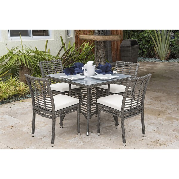 Panama Jack Outdoor Panama Jack Graphite 5-Piece Side chair Dining Set with Cushions - PJO-1601-GRY-5DS-CUSH