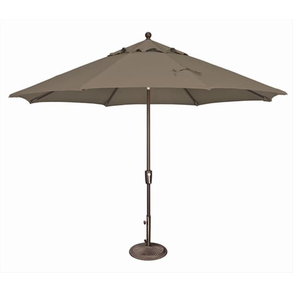 Gan Eden 11 ft. Catalina Octagon Push Button Tilt Market Umbrella Taupe - GA1622746