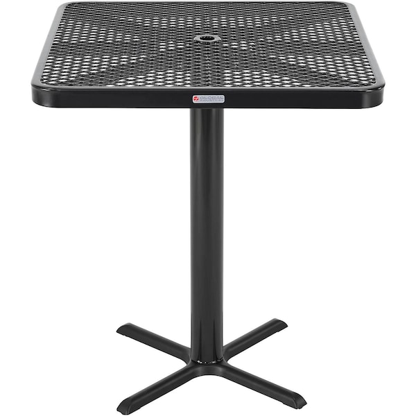 Global Industrial 36in Square Bar Height Outdoor Dining Table, 42inH, Expanded Metal, Black - 348118