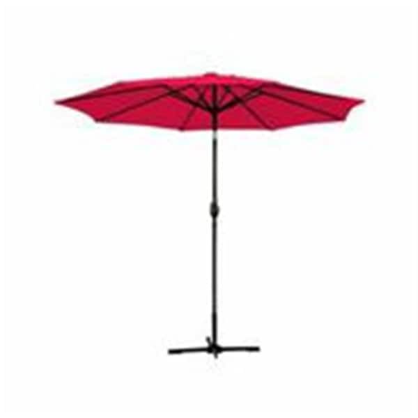 Propation 9 Ft. Aluminum Patio Market Umbrella Tilt with Crank - Red Fabric & Black Pole - PR648409