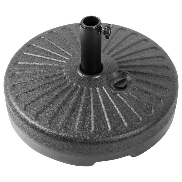 Leisuremod Bovilar Modern Outdoor Patio 20in Round Fillable Free Standing Umbrella Base - BU20BL