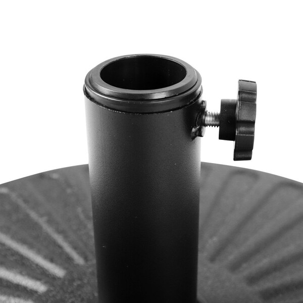 Leisuremod Bovilar Modern Outdoor Patio 20in Round Fillable Free Standing Umbrella Base - BU20BL