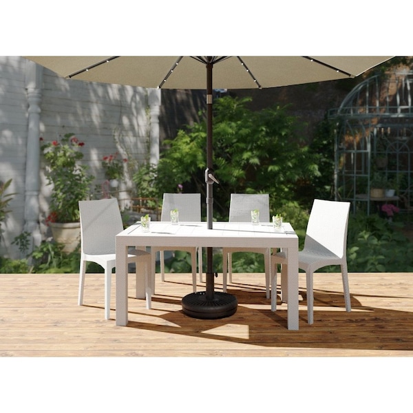 Leisuremod Bovilar Modern Outdoor Patio 20in Round Fillable Free Standing Umbrella Base - BU20BL