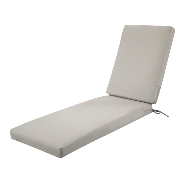 Classic Accessories Ravenna Water-Resistant 72x21x3" Patio Chaise Lounge Cushion, Mushroom - 62-001-MUSHRM-EC