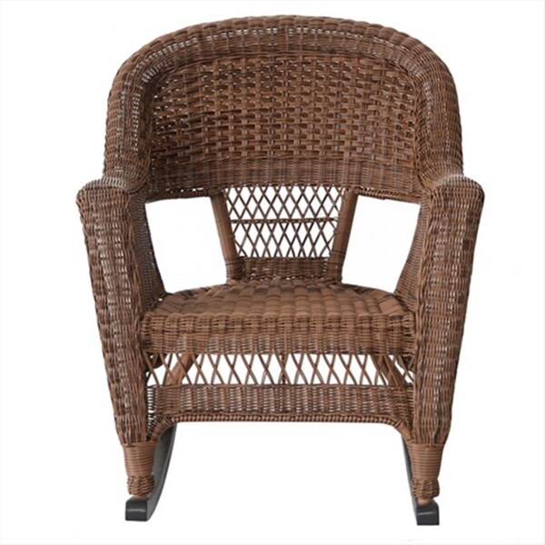 Propation W00205R-C-2-RCES018 3 Piece Honey Rocker Wicker Chair Set With Red Cushion - PR3012849