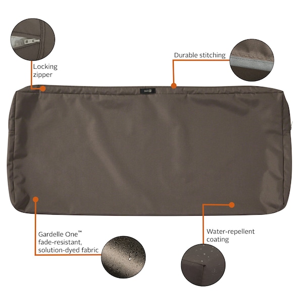 Classic Accessories Ravenna Patio Cushion Slipcover, Dark Taupe, 48" - 60-430-015101-RT