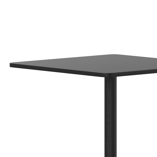 Flash Furniture Mellie 27.5'' Black Square Metal Indoor-Outdoor Table with Base - TLH-053-2-BK-GG