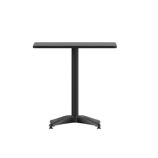Flash Furniture Mellie 27.5'' Black Square Metal Indoor-Outdoor Table with Base - TLH-053-2-BK-GG