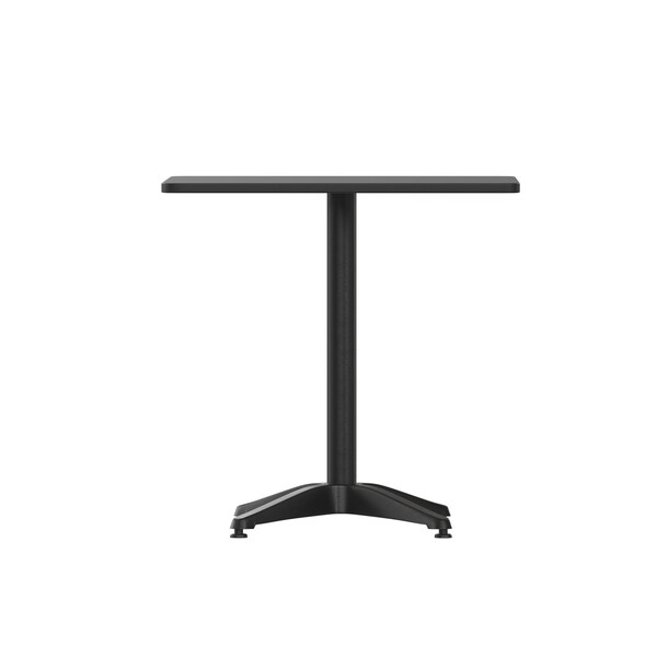 Flash Furniture Mellie 27.5'' Black Square Metal Indoor-Outdoor Table with Base - TLH-053-2-BK-GG