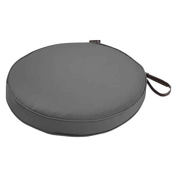Classic Accessories Round Dining Seat Cushion, Grey, 18" Dia - 62-003-LCHARC-EC