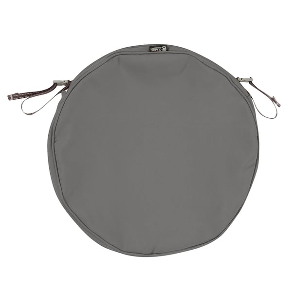 Classic Accessories Round Dining Seat Cushion, Grey, 18" Dia - 62-003-LCHARC-EC