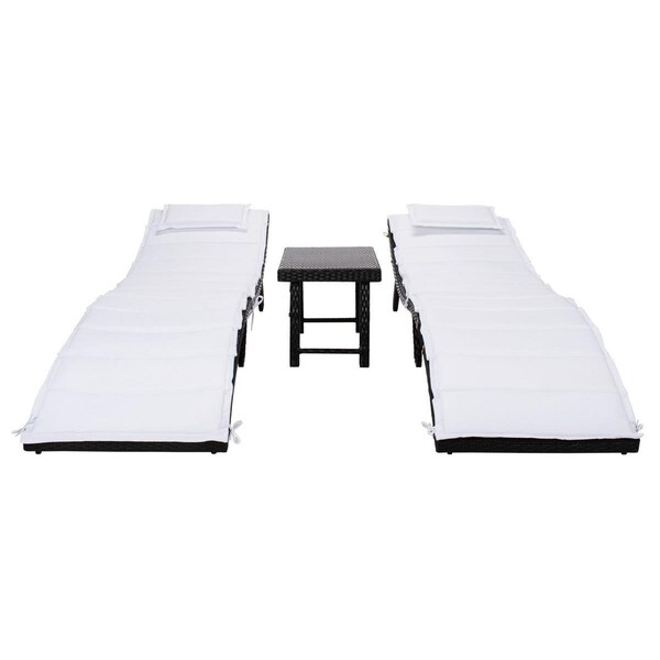 Safavieh Carew Sunlounger Set, Black - 3 Piece - PAT7720A
