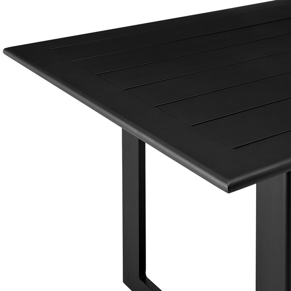 Armen Living Grand Outdoor Patio 5-Piece Dining Table Set in Aluminum with Gray Cushions - 840254333260