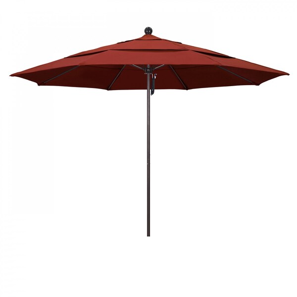 California Umbrella Patio Umbrella, Octagon, 107" H, Sunbrella Fabric, Terracotta - 194061001103