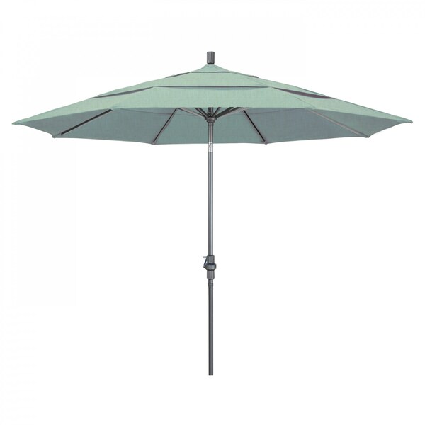 California Umbrella Patio Umbrella, Octagon, 110.5" H, Sunbrella Fabric, Spa - 194061012864