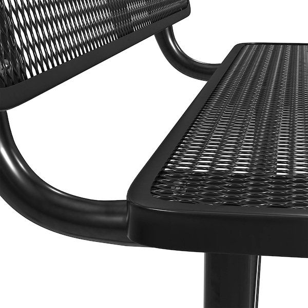 Leisure Craft Leisure Craft 6 FT Outdoor Bench with Back, Portable, Black - B6WBP-BLACK