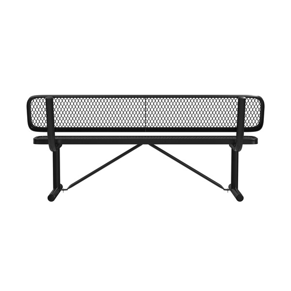 Leisure Craft Leisure Craft 6 FT Outdoor Bench with Back, Portable, Black - B6WBP-BLACK