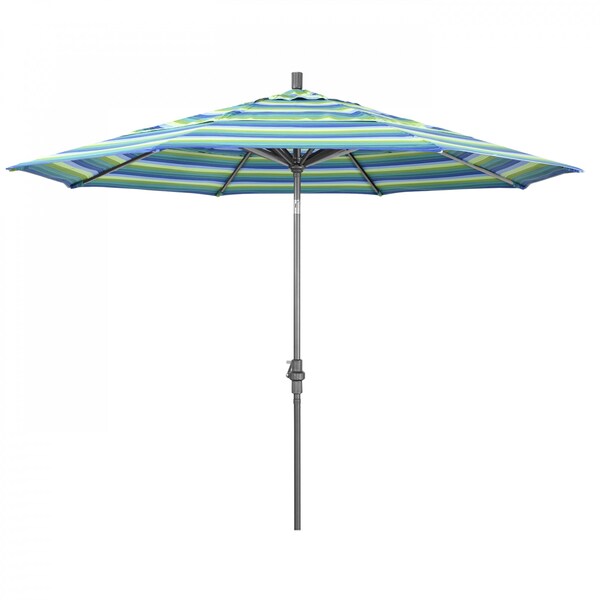 California Umbrella Patio Umbrella, Octagon, 110.5" H, Sunbrella Fabric, Seville Seaside - 194061013083
