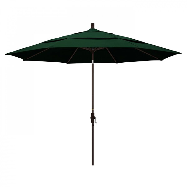 California Umbrella Patio Umbrella, Octagon, 110.5" H, Sunbrella Fabric, Forest Green - 194061013816