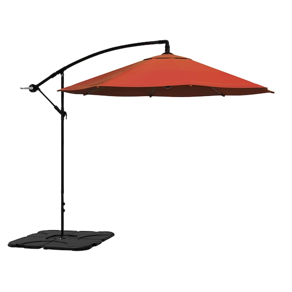 Pure Garden 10-Foot Offset Patio Umbrella with Square Base, Orange - 50-102-TCB