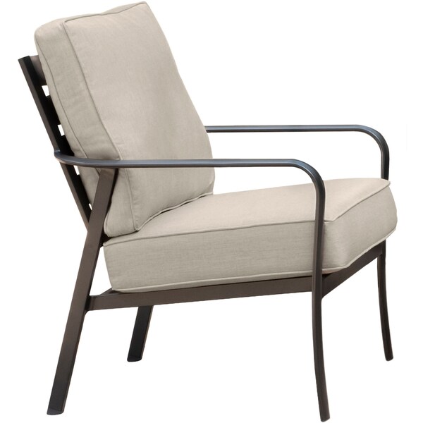 Hanover Cortino Aluminum Club Chair with Plush Sunbrella Cushions - CORTSDCHR-1GMASH