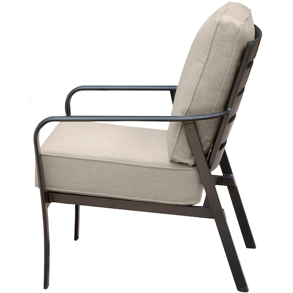 Hanover Cortino Aluminum Club Chair with Plush Sunbrella Cushions - CORTSDCHR-1GMASH