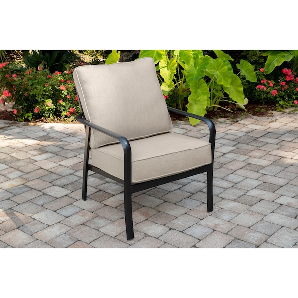 Hanover Cortino Aluminum Club Chair with Plush Sunbrella Cushions - CORTSDCHR-1GMASH