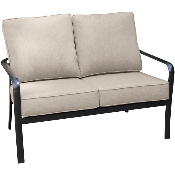 Hanover Cortino Aluminum Loveseat with Plush Sunbrella Cushions - CORTLVST-GMASH