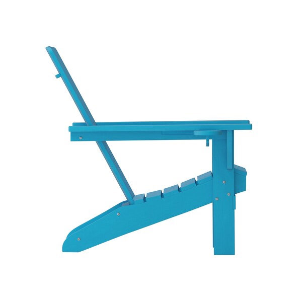 Flash Furniture Blue Adirondack Patio Chair with Cupholder - LE-HMP-1045-10-BL-GG