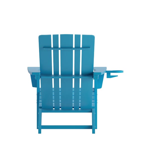 Flash Furniture Blue Adirondack Patio Chair with Cupholder - LE-HMP-1045-10-BL-GG