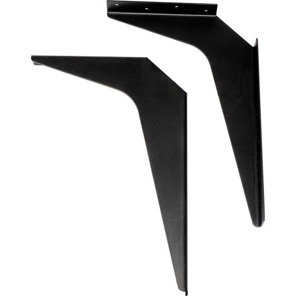 Global Industrial Wall Mount Brackets For 20in Deep ADA Locker Bench Top, Black, Pair, 2PK - 269863BK
