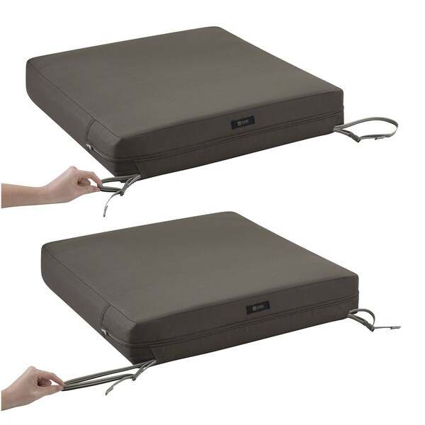 Classic Accessories Ravenna Seat Cushion, Dark Taupe, 21"x19"x5" - 62-017-TAUPE-EC
