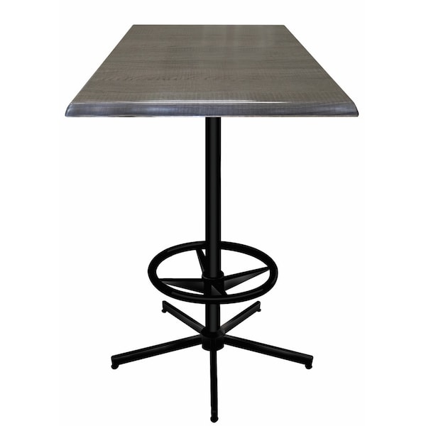 Holland Bar Stool Co 42" Tall In/Outdoor All-Season Table, 36" x 36" Square Charcoal Top - OD21642BWOD36SQCHAR