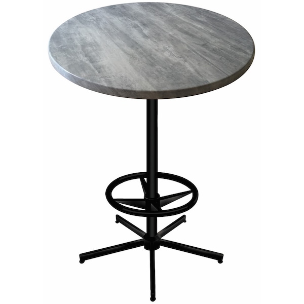 Holland Bar Stool Co 42" Tall In/Outdoor All-Season Table, 36" dia. Greystone Top - OD21642BWOD36RGRYSTN