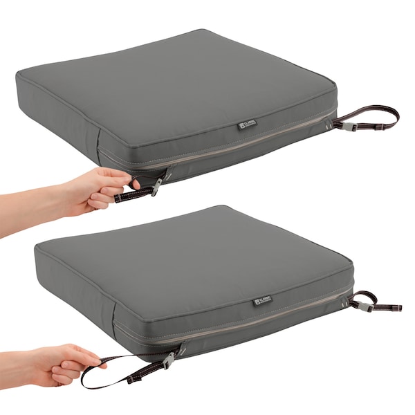 Classic Accessories Montlake Light Charcoal Cushion Set, 25"x25"x5" - 62-020-LCHARC-SET