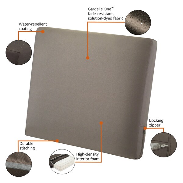 Classic Accessories Ravenna Back Cushion, Dark Taupe, 21"x20"x4" - 62-024-TAUPE-EC
