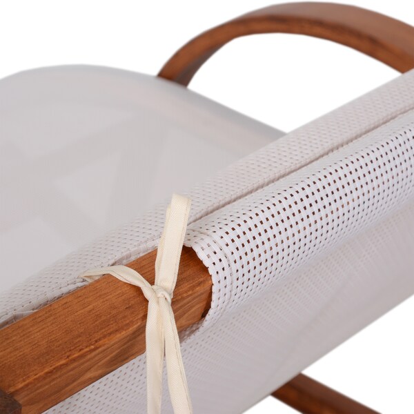 Deko Living Outdoor Cedar Wood Patio Lounge Daybed w/ White Textilene Fabric & Canopy - COP20205WHT