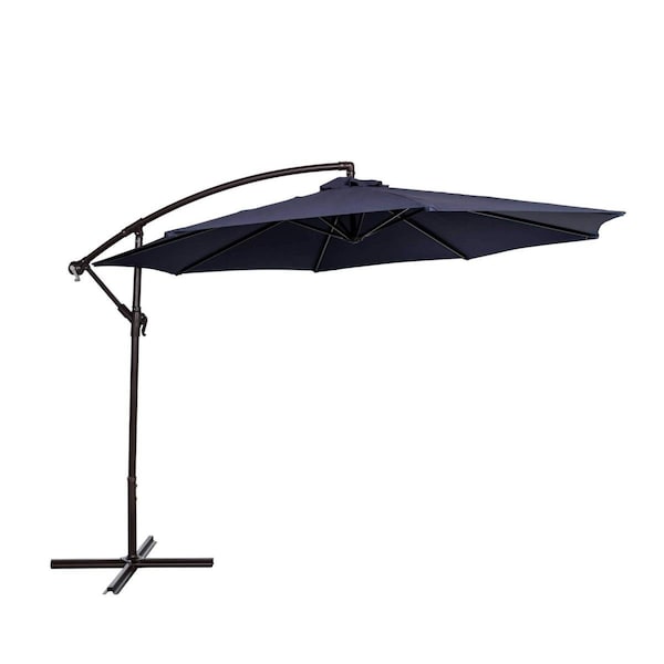 Blue Wave 10 ft. Breez-Tex Captiva Cantilever Spa Side Umbrella with Cover, Navy Blue - NU6888
