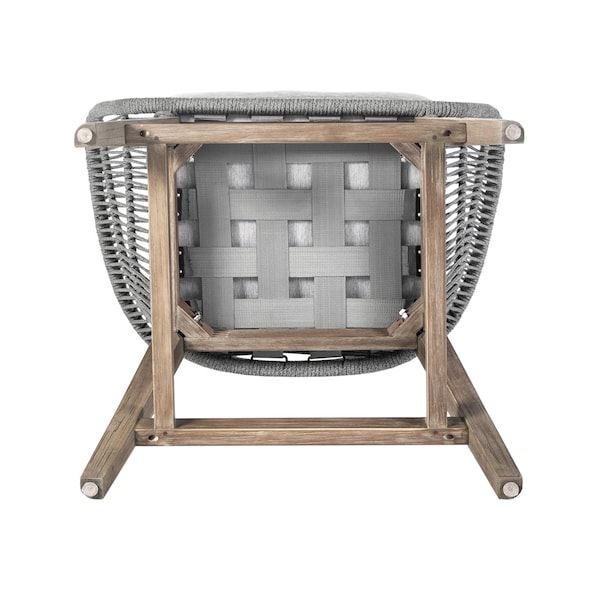 Armen Living Tutti Frutti Indoor Outdoor Counter Height Bar Stool in Light Eucalyptus Wood with Gray Rope - LCTFBAGRTK26
