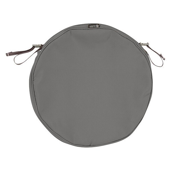 Classic Accessories Montlake Round Dining Seat Cushion Slipcover, Light Charcoal, 18"x18" - 60-150-010801-RT