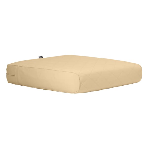 Classic Accessories Montlake Quilted Cushion Slipcover, Chamomile, 25"x25"x5" - 60-463-016201-RT