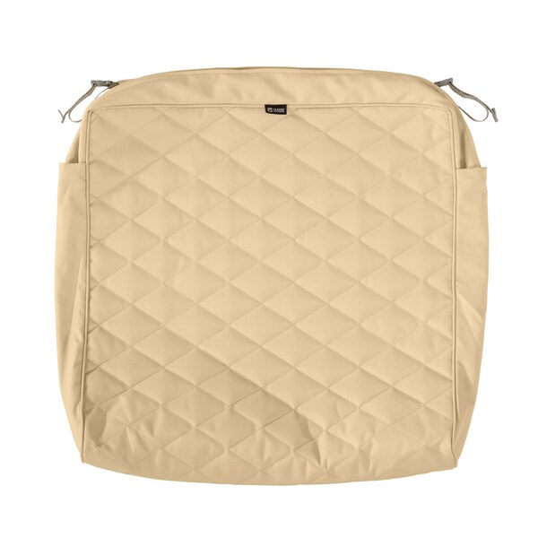 Classic Accessories Montlake Quilted Cushion Slipcover, Chamomile, 25"x25"x5" - 60-463-016201-RT