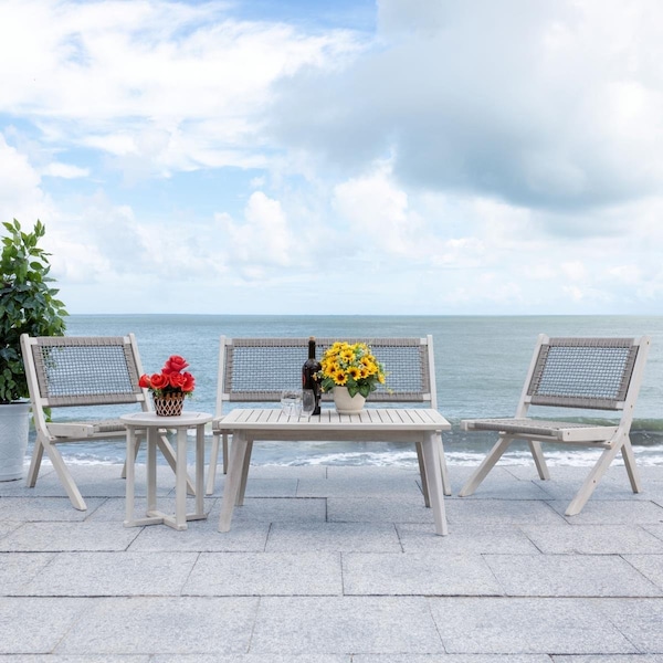 Safavieh Kobina Outdoor Living Set, Grey & Grey - 5 Piece - PAT7314B-2BX