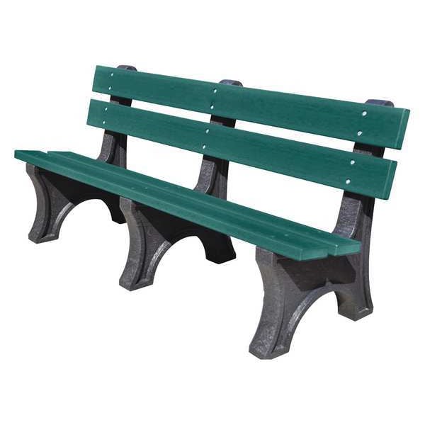 Ultrasite Outdoor Bench, 72 in. L, 48 in. H, Green - PB 6GRECOLE