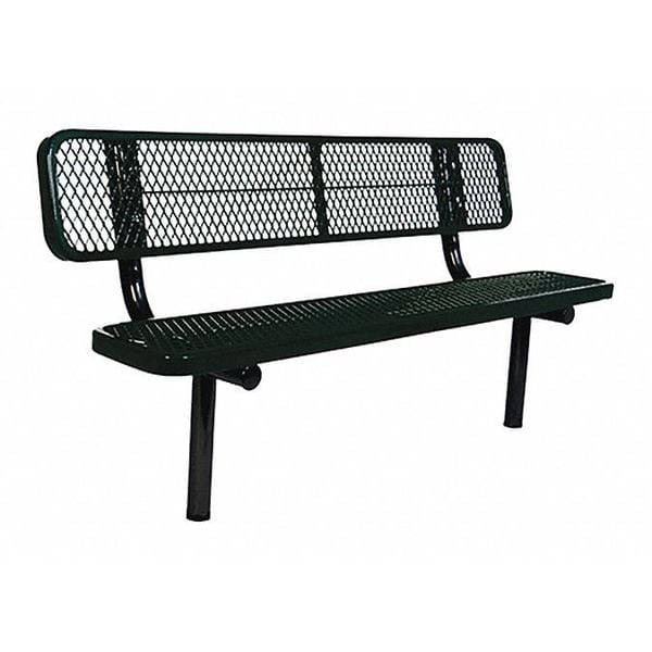 Ultrasite In Ground Park Bench W/ Back, Blue - 940S-V6-BLUE