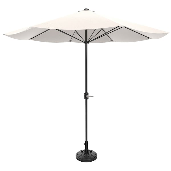 Pure Garden 9-Foot Outdoor Patio Umbrella with Base, Tan - 50-101-TBB