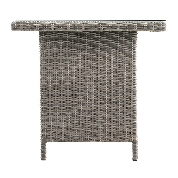 Alaterre Furniture Asti All-Weather Wicker Outdoor 30"H  Dining Table with Glass Top - AWWF05FF