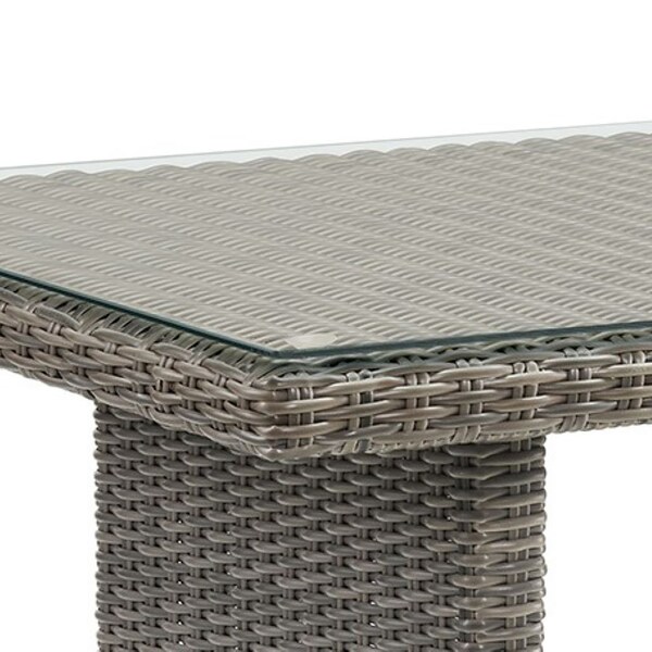 Alaterre Furniture Asti All-Weather Wicker Outdoor 30"H  Dining Table with Glass Top - AWWF05FF