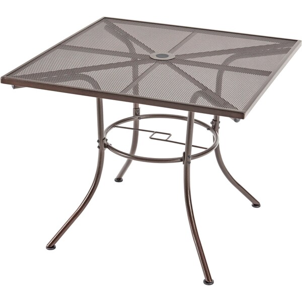 Global Industrial 36in Square Outdoor Table, Steel Mesh, Bronze - 262079BZ
